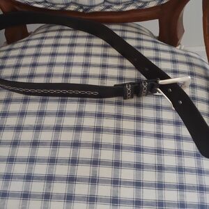 Womens Black Leather Belt 30 Total Length 36